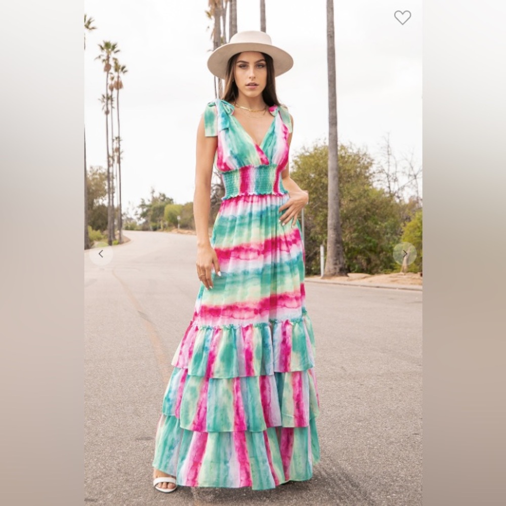 Colorful Tie-Dye Maxi Dress - Picture 6 of 8